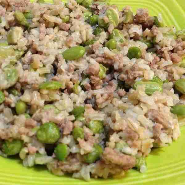 Ground Turkey, Edamame & Brown Rice One-Skillet Wonder