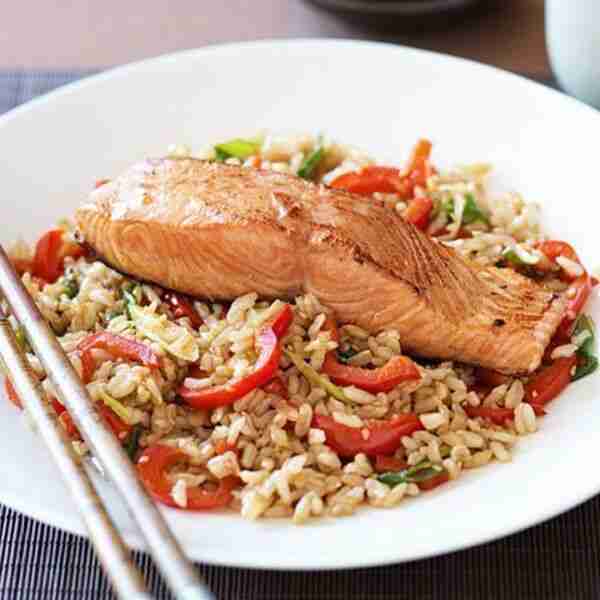 Teriyaki and sesame salmon