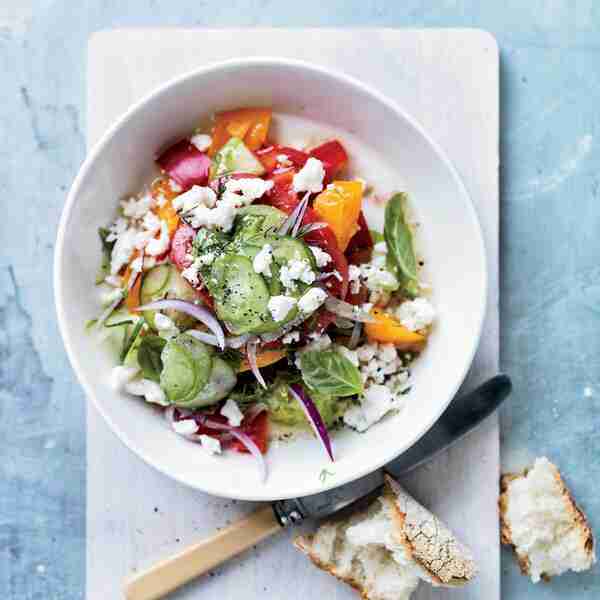 Tomato Salad with Red Onion, Dill & Feta