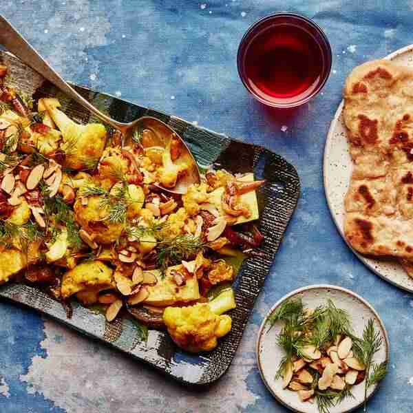 Easy Flatbread with Cauliflower and Tofu