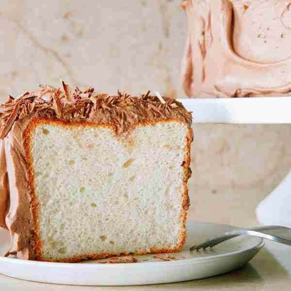 Angel Food Cake With Whipped Chocolate Frosting