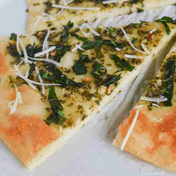 Keto Spinach Pesto Flatbread