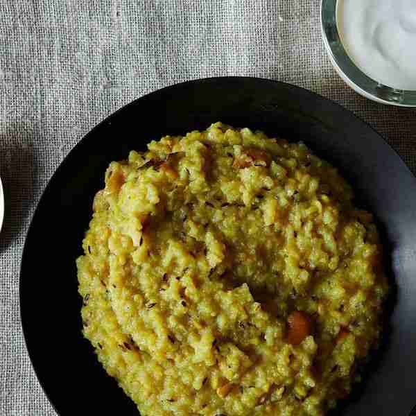 Savory ‘Venn Pongal’ (South Indian Style Rice & Mung Bean Risotto)