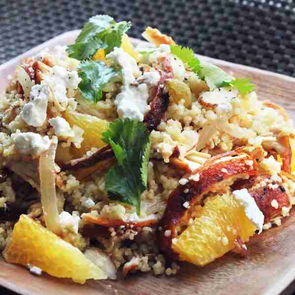 Orange Chicken With Couscous and Feta Recipe