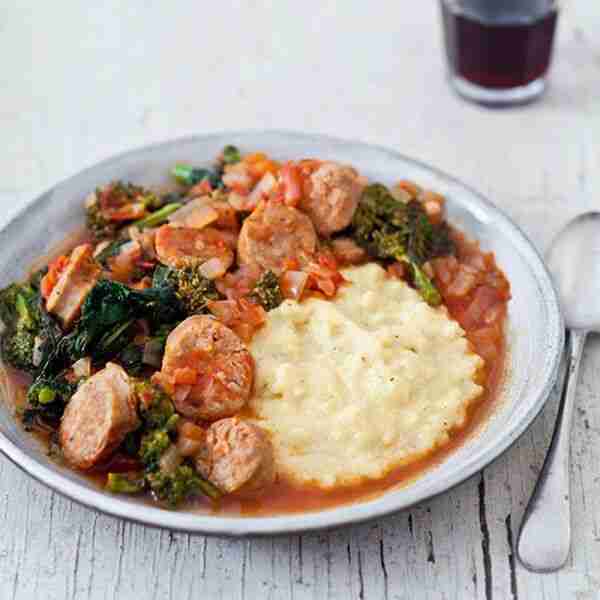 Sausage and Broccoli Rabe with Polenta