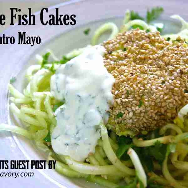 Sesame Fish Cakes with Cilantro Mayo
