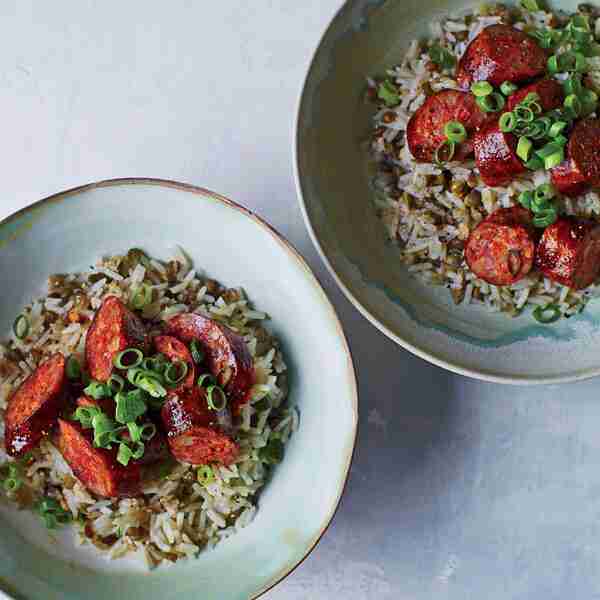 Chorizo with Rice and Lentils