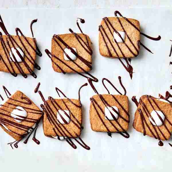 S’mores Linzer Cookies