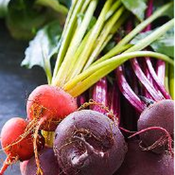 Roasted Beet and Beet Tops Salad