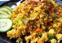 Vegan Curried Tofu Fried Rice- One wok in under 15 minutes!