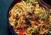 Chorizo & purple sprouting broccoli carbonara