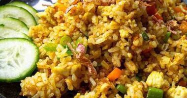 Vegan Curried Tofu Fried Rice- One wok in under 15 minutes!