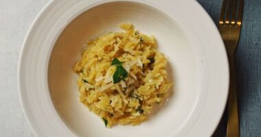 Diana Henry’s Orzo with lemon zest, parsley and cheese