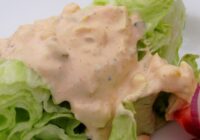 Homemade Thousand Island Dressing over Iceberg Lettuce