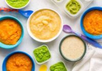 Homemade baby food: Peas, green beans, applesauce, butternut squash and oatmeal